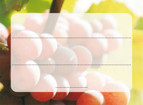 Label for Etiktou support - red grapes design
